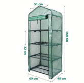 Balcony Greenhouse 160x69x49 cm – Sunula Mini Greenhouse with 4 Shelves, Winterproof, Stable & Space-Saving, for Balcony & Terrace, Green